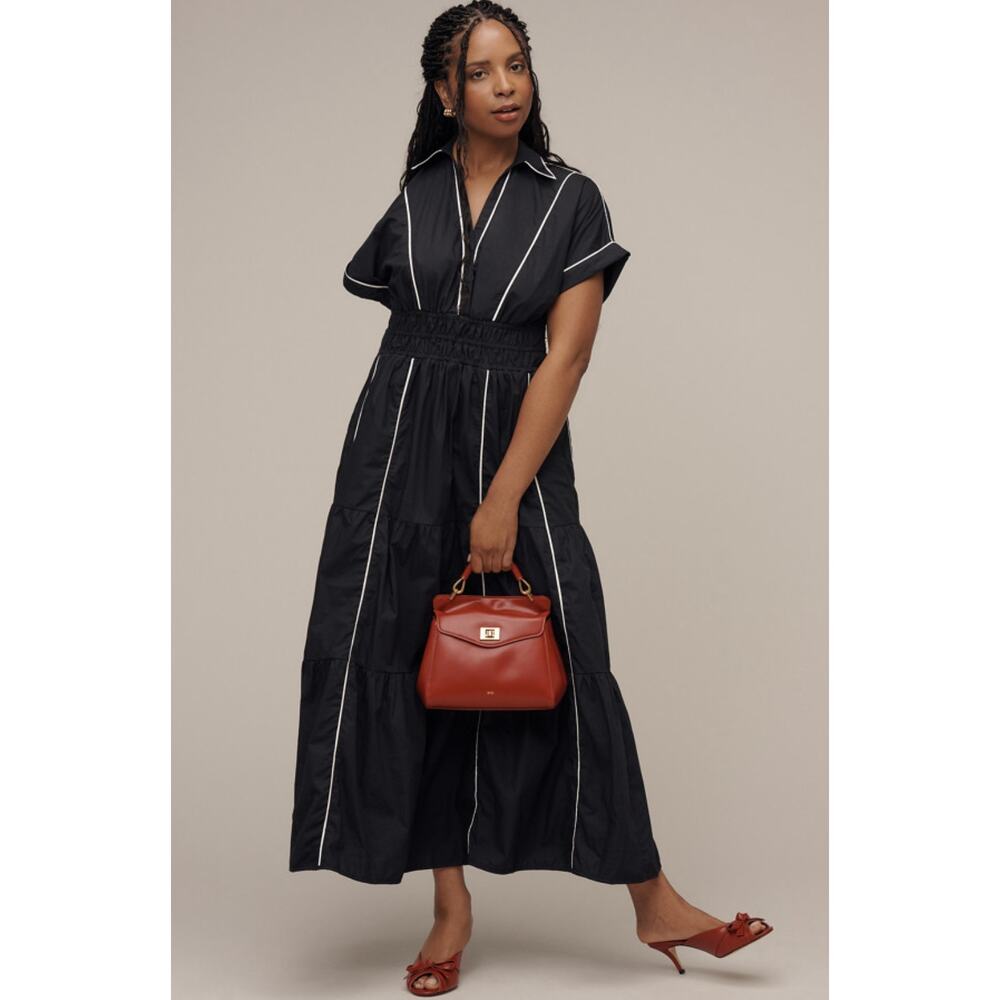 ANTHROPOLOGIE The Somerset Black Maxi Dress: Shirt Dress Edition Size Small
